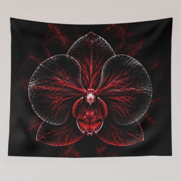 Item preview, Black Orchid Blood Red Veins designed and sold by KuzeyWestStudio.