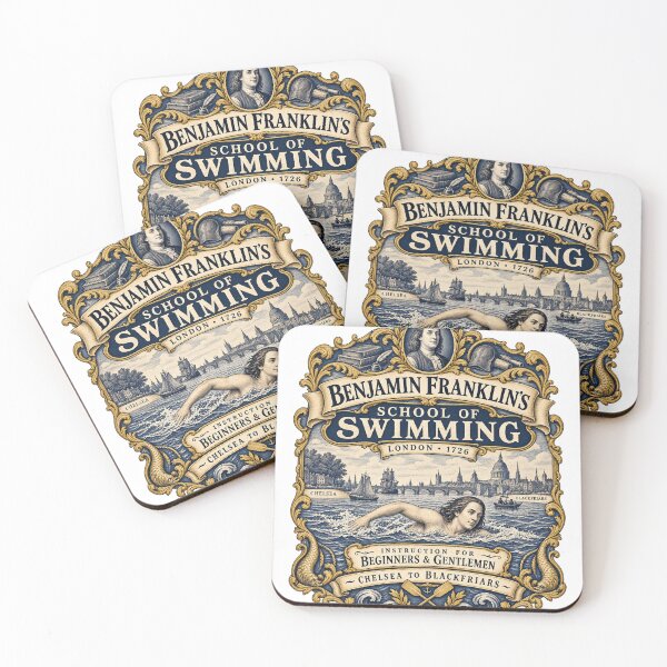 Item preview, Benjamin Franklin’s School of Swimming — London 1726 designed and sold by Past in Threads.