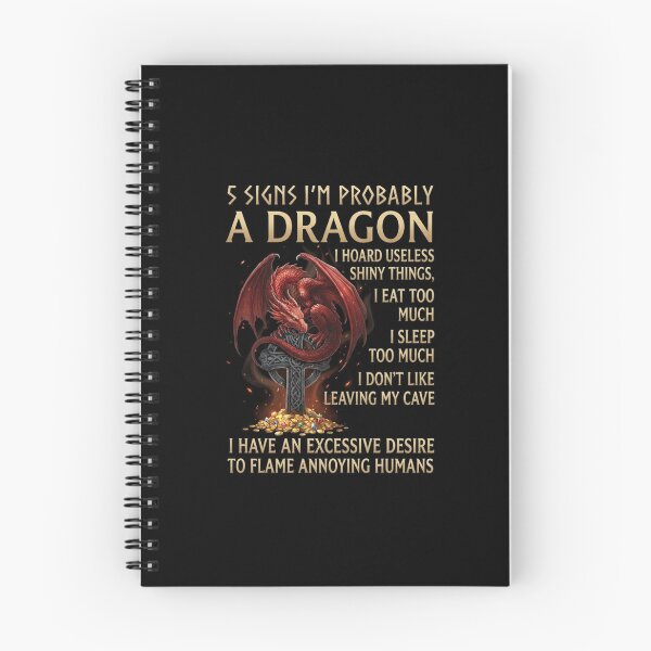 Item preview, 5 Signs I'm Probably a Dragon Funny Fantasy Personality Quote designed and sold by Ostericaimusa.