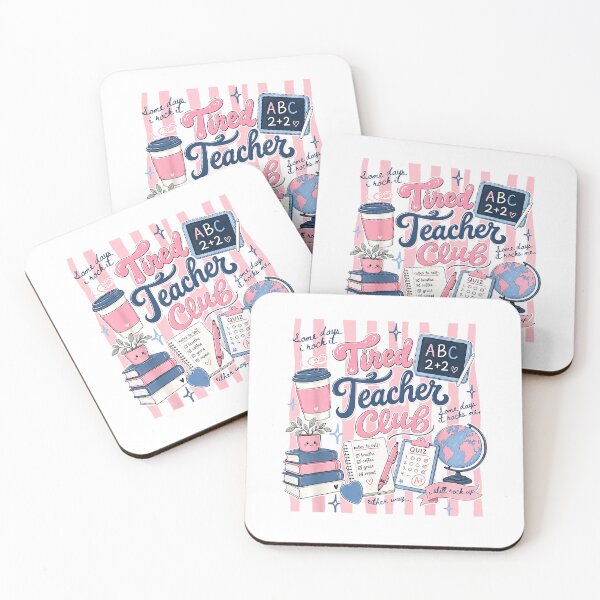 Item preview, Tired Teacher Club Teaching Funny Coffee Teacher Teach Women T-Shirt designed and sold by Badriiiii.