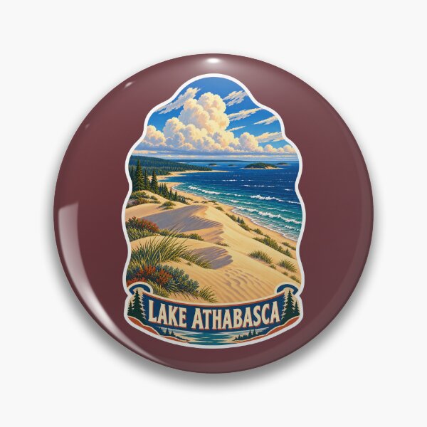 Item preview, Lake Athabasca Vintage Canadian Sand Dunes Travel Print designed and sold by PinUpPizzazz.