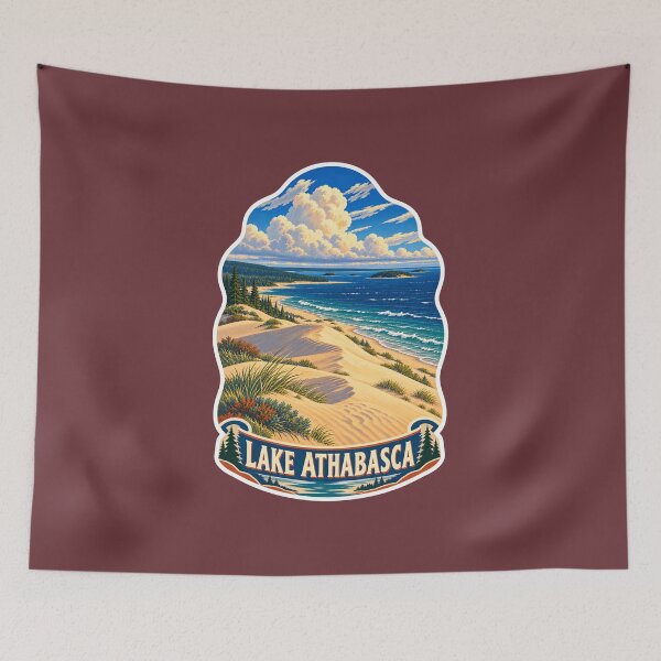 Item preview, Lake Athabasca Vintage Canadian Sand Dunes Travel Print designed and sold by PinUpPizzazz.