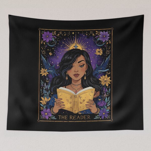 Item preview, The Reader Tarot Card Book Lover Mystical Woman Art designed and sold by TripleMoonCrafts.