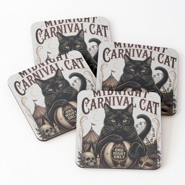 Item preview, Midnight Carnival Cat Black Cat Halloween Gothic Storybook Art designed and sold by BernoNickel.
