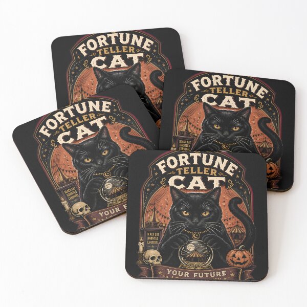Item preview, Fortune Teller Cat Black Cat Halloween Retro Poster designed and sold by BernoNickel.