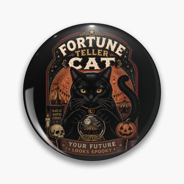 Item preview, Fortune Teller Cat Black Cat Halloween Retro Poster designed and sold by BernoNickel.