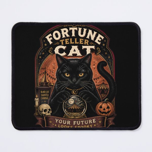 Item preview, Fortune Teller Cat Black Cat Halloween Retro Poster designed and sold by BernoNickel.