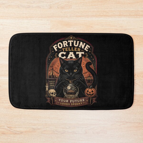 Item preview, Fortune Teller Cat Black Cat Halloween Retro Poster designed and sold by BernoNickel.