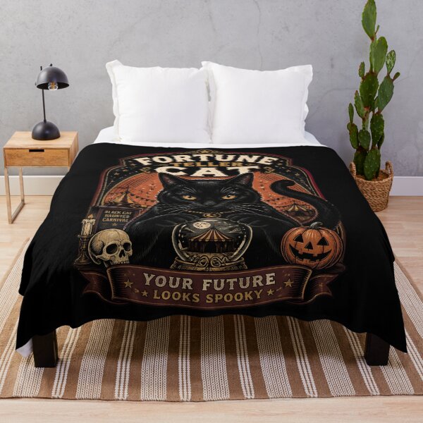 Item preview, Fortune Teller Cat Black Cat Halloween Retro Poster designed and sold by BernoNickel.