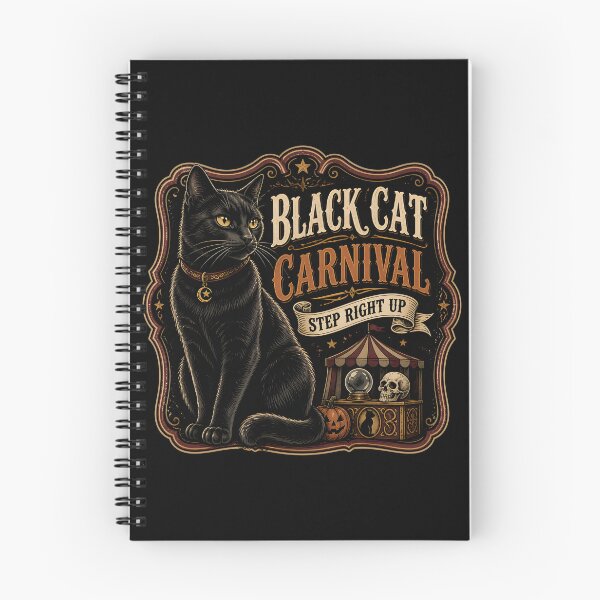 Item preview, Black Cat Carnival Black Cat Halloween Retro Poster designed and sold by BernoNickel.