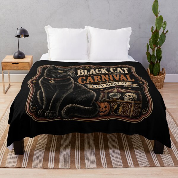Item preview, Black Cat Carnival Black Cat Halloween Retro Poster designed and sold by BernoNickel.