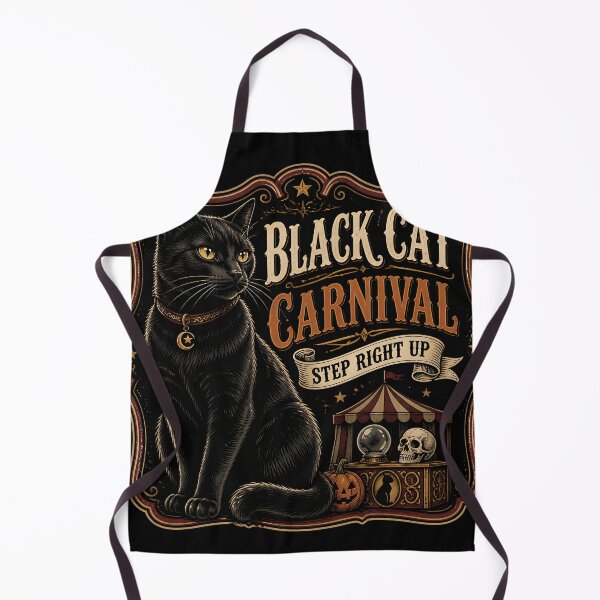 Item preview, Black Cat Carnival Black Cat Halloween Retro Poster designed and sold by BernoNickel.