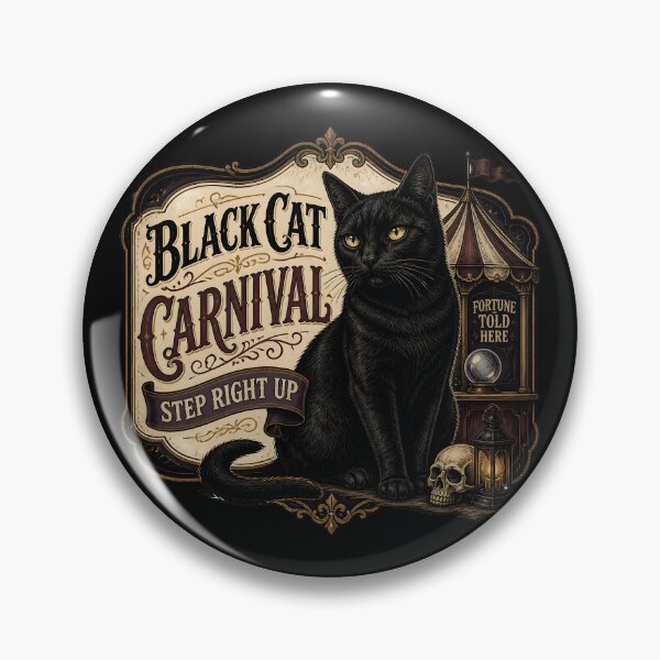 Item preview, Black Cat Carnival Black Cat Halloween Gothic Storybook Art designed and sold by BernoNickel.