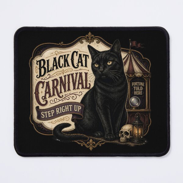 Item preview, Black Cat Carnival Black Cat Halloween Gothic Storybook Art designed and sold by BernoNickel.