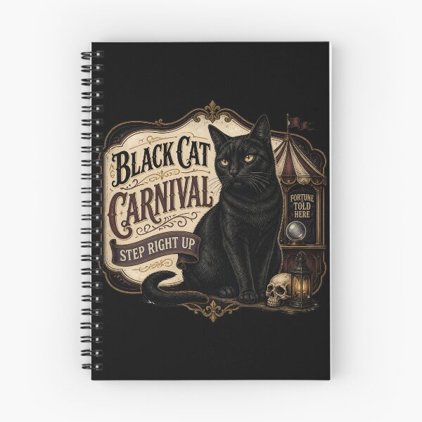 Item preview, Black Cat Carnival Black Cat Halloween Gothic Storybook Art designed and sold by BernoNickel.