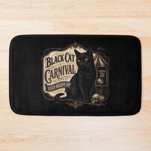 Item preview, Black Cat Carnival Black Cat Halloween Gothic Storybook Art designed and sold by BernoNickel.