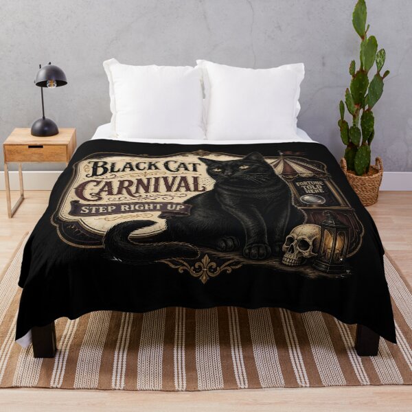 Item preview, Black Cat Carnival Black Cat Halloween Gothic Storybook Art designed and sold by BernoNickel.