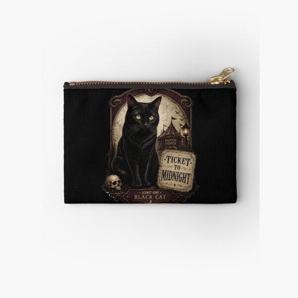 Item preview, Ticket To Midnight Black Cat Halloween Retro Poster designed and sold by BernoNickel.