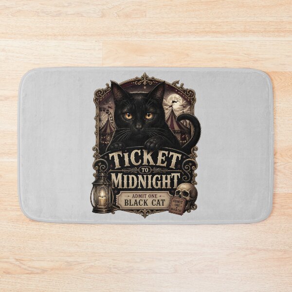 Item preview, Ticket To Midnight Black Cat Halloween Gothic Storybook Art designed and sold by BernoNickel.
