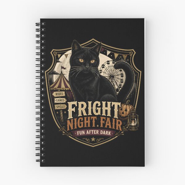 Item preview, Fright Night Fair Black Cat Halloween Retro Poster designed and sold by BernoNickel.
