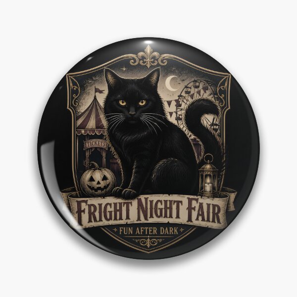Item preview, Fright Night Fair Black Cat Halloween Gothic Storybook Art designed and sold by BernoNickel.