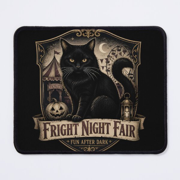 Item preview, Fright Night Fair Black Cat Halloween Gothic Storybook Art designed and sold by BernoNickel.