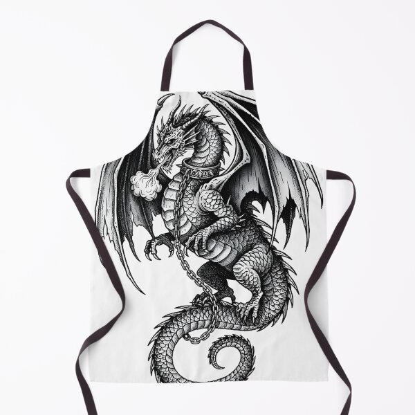 Item preview, Shackled Dragon - Chain-Wrapped Fantasy Ink Illustration designed and sold by DragonSerpent Ink.