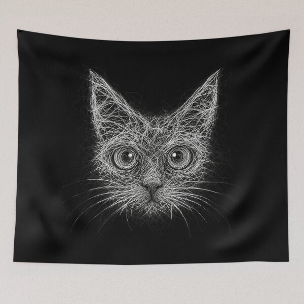 Item preview, Cat in Continuous Doodle - Abstract Art of Continuous Lines designed and sold by elglotonmusical.