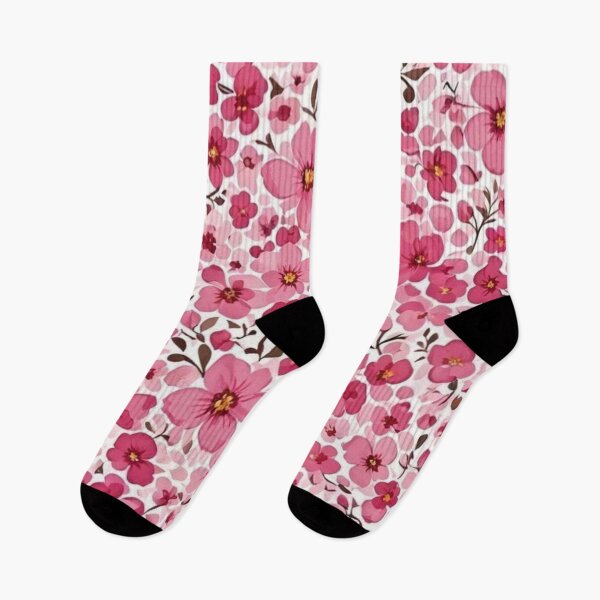 Aperçu de l'œuvre Motif floral chic rose foncé et rose tendre | Art botanique romantique aux tons blush créée et vendue par Palette & Hue.