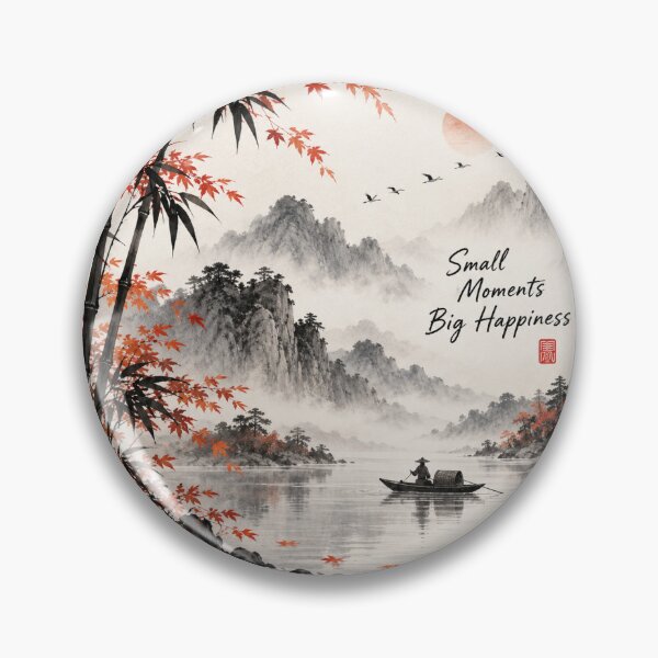 Item preview, Small Moments Big Happiness — Autumn Bamboo and Misty Mountain Lake designed and sold by pongthep-ks.