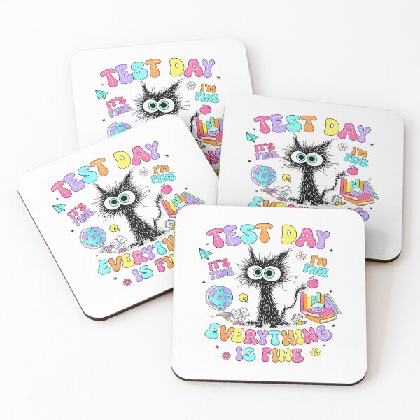 Item preview, Test Day It's Fine I'm Fine Everything is Fine Black Cat T-Shirt designed and sold by Othinus.