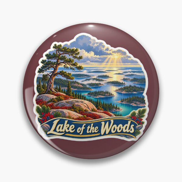 Item preview, Lake of the Woods Vintage Island Travel Print designed and sold by PinUpPizzazz.