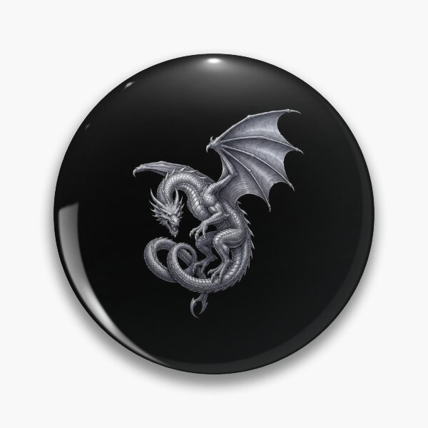 Item preview, Detailed Silver Winged Dragon Classic Fantasy Creature Design designed and sold by Ostericaimusa.