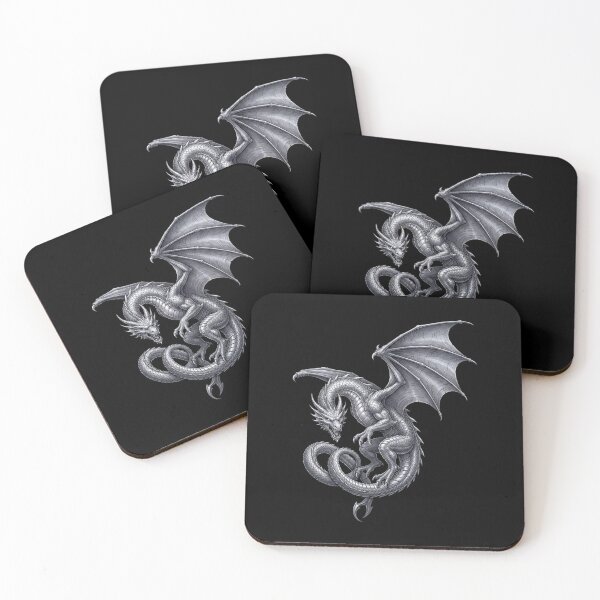 Item preview, Detailed Silver Winged Dragon Classic Fantasy Creature Design designed and sold by Ostericaimusa.