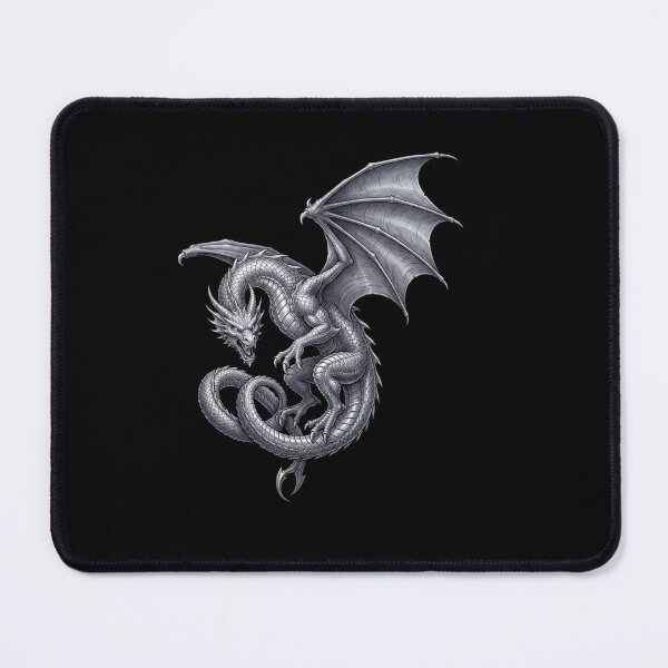 Item preview, Detailed Silver Winged Dragon Classic Fantasy Creature Design designed and sold by Ostericaimusa.