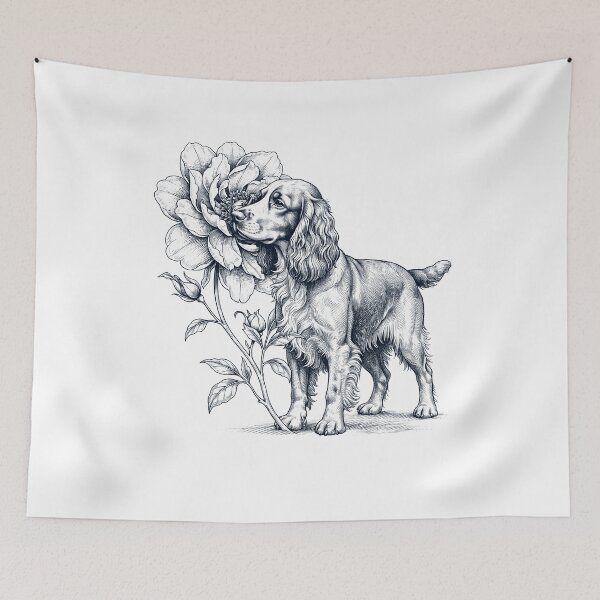Item preview, Field Spaniel Smell Flower Dog Lover designed and sold by dian-rody-crest.