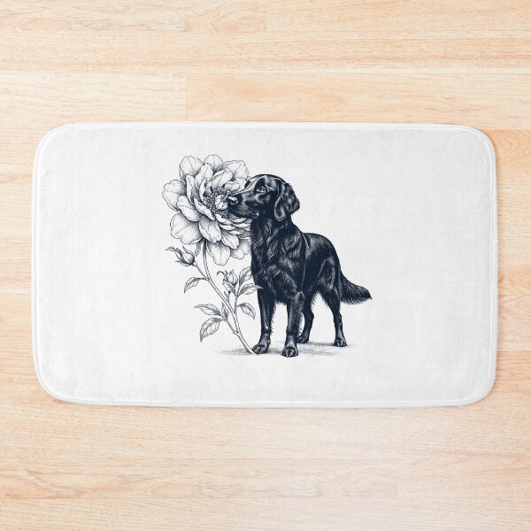 Item preview, Flat Coated Retriever Smell Flower Dog Lover designed and sold by dian-rody-crest.
