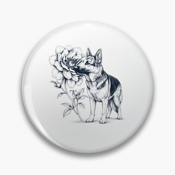 Item preview, German Shepherd Smell Flower Dog Lover designed and sold by dian-rody-crest.