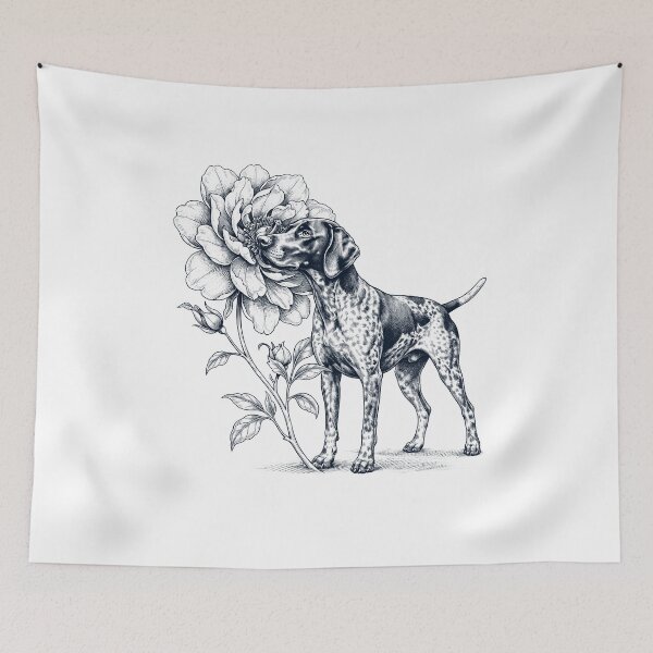 Item preview, German Shorthaired Pointer Smell Flower Dog Lover designed and sold by dian-rody-crest.