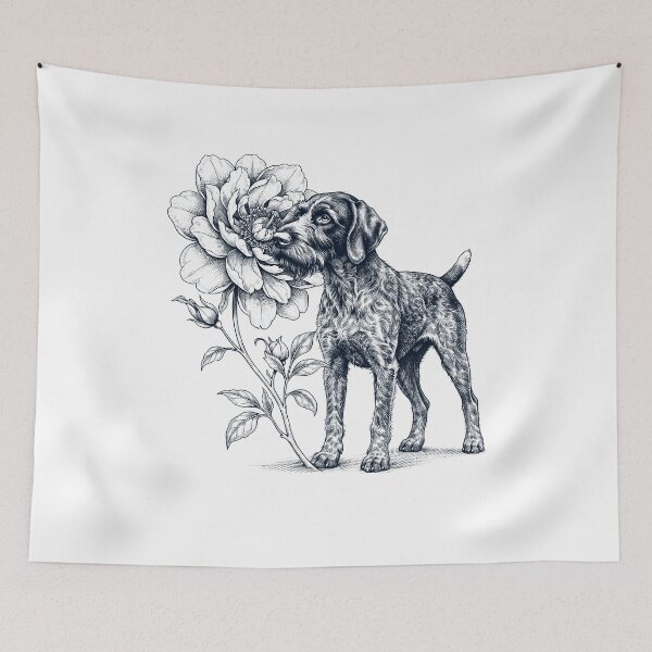 Item preview, German Wirehaired Pointer Smell Flower Dog Lover designed and sold by dian-rody-crest.