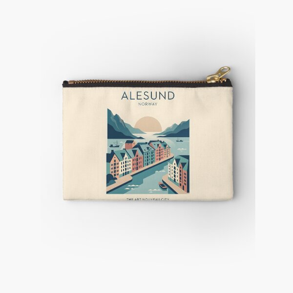 Item preview, Alesund Norway Vintage Travel Poster - Minimalist Fjord Art Print designed and sold by DuckOddity.