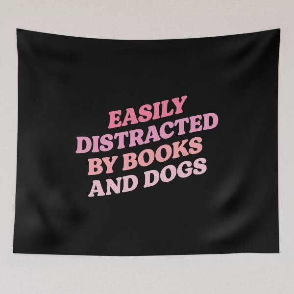Item preview, Easily Distracted Books Dogs Retro Phrase designed and sold by PATRTILLO.