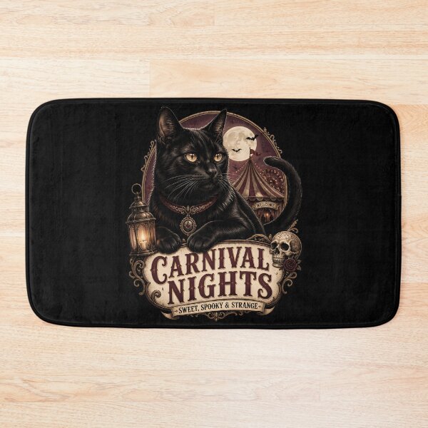 Item preview, Carnival Nights Black Cat Halloween Gothic Storybook Art designed and sold by BernoNickel.