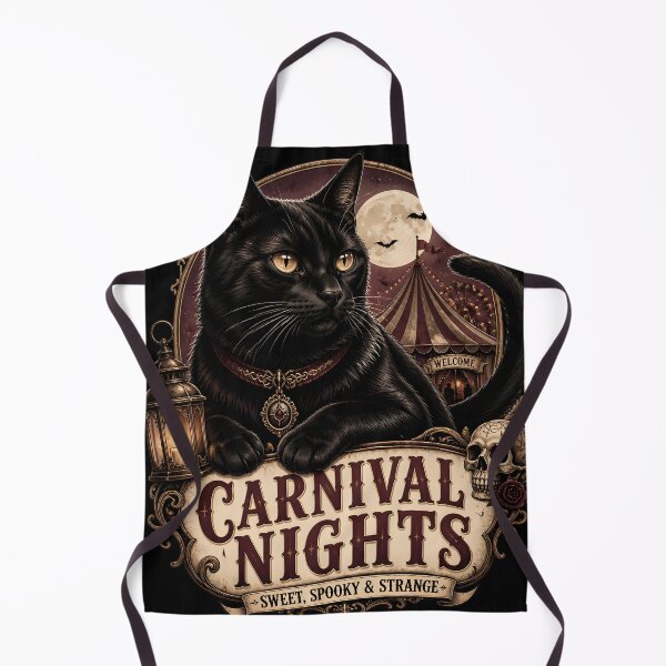Item preview, Carnival Nights Black Cat Halloween Gothic Storybook Art designed and sold by BernoNickel.