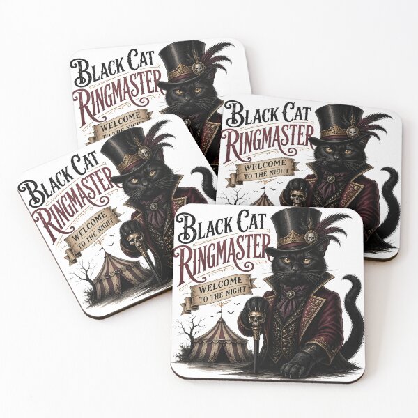 Item preview, Black Cat Ringmaster Black Cat Halloween Gothic Storybook Art designed and sold by BernoNickel.
