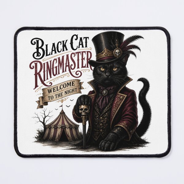 Item preview, Black Cat Ringmaster Black Cat Halloween Gothic Storybook Art designed and sold by BernoNickel.