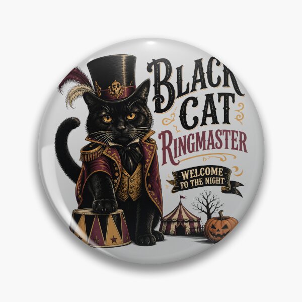 Item preview, Black Cat Ringmaster Black Cat Halloween Retro Poster designed and sold by BernoNickel.