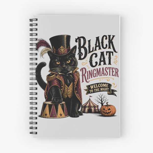 Item preview, Black Cat Ringmaster Black Cat Halloween Retro Poster designed and sold by BernoNickel.