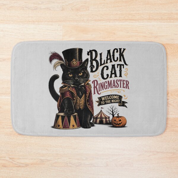 Item preview, Black Cat Ringmaster Black Cat Halloween Retro Poster designed and sold by BernoNickel.
