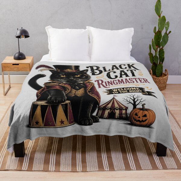 Item preview, Black Cat Ringmaster Black Cat Halloween Retro Poster designed and sold by BernoNickel.